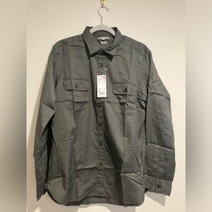 NEW! Uniqlo Slim Fit Long Sleeve Shirt XL Green